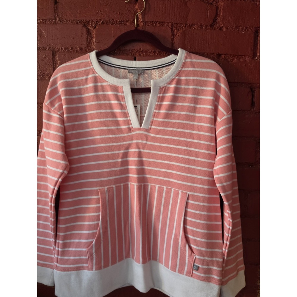 NWT Oversized T By Talbots Striped Beach Summer Lounge Sweatshirt XS $99